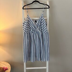 SHEIN Blue and White Striped Curve Dress